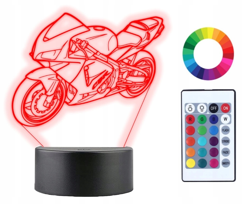 

Lampka Nocna 3D Led Motocykl Honda Cbr Grawer