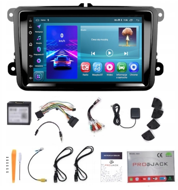 Rádio Android Auto Carplay Vw Golf Plus 2003 2009 Wifi Usb 6GB 128GB