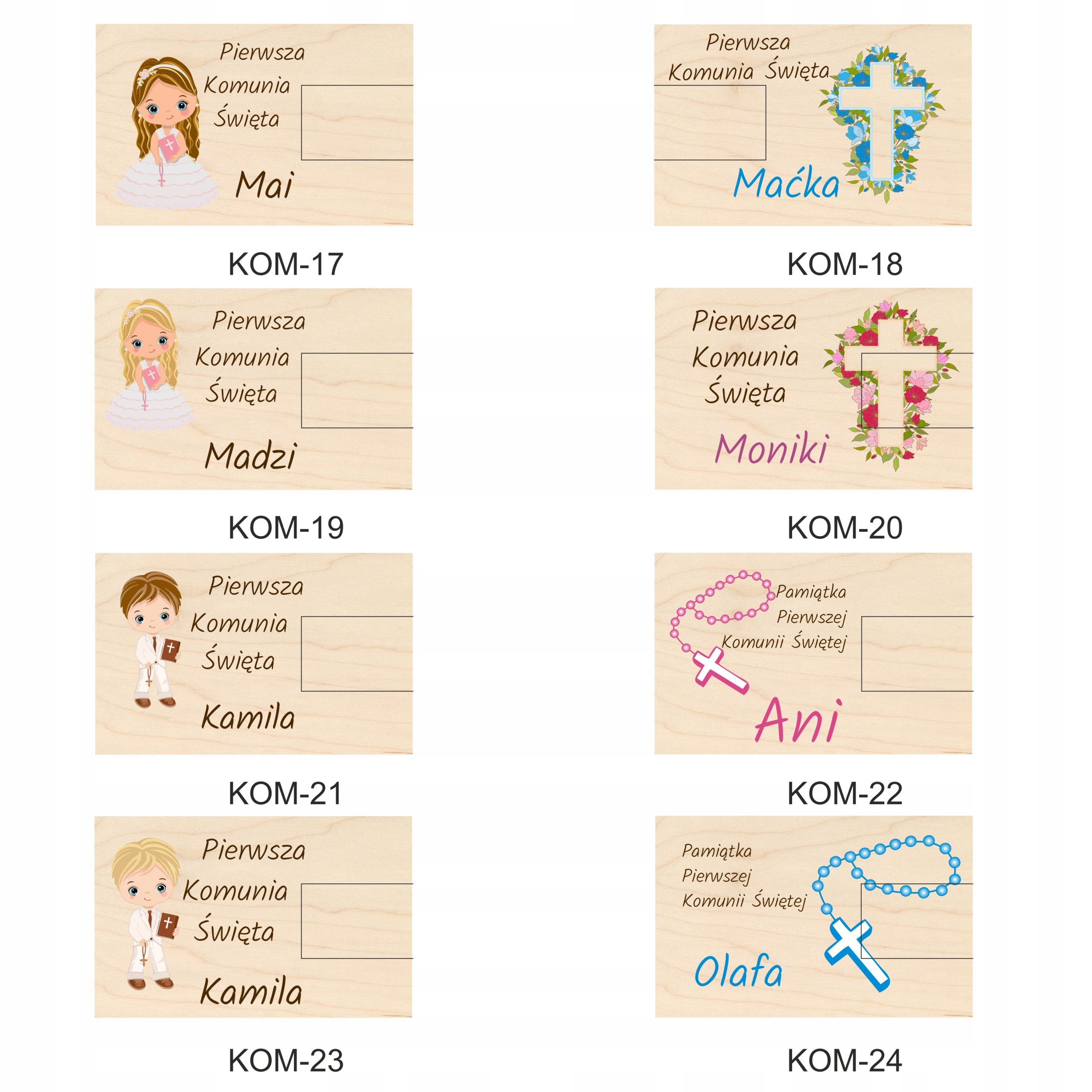 DREWNIANY PENDRIVE Z NADRUKIEM PIERWSZA KOMUNIA ŚWIĘTA 16GB 2.0 Marka inna