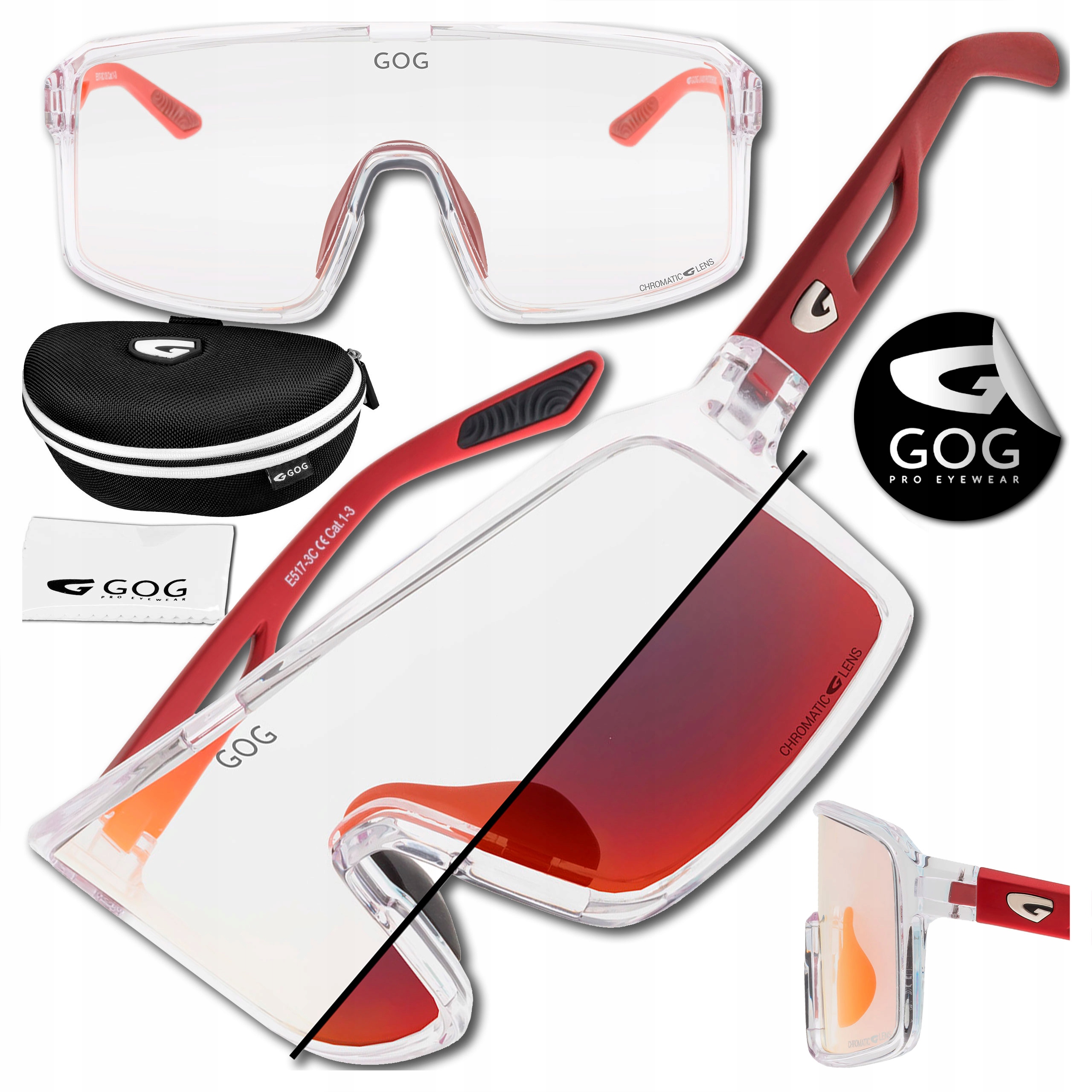 Brýle Gog E517-3C Ragnarok S Fotochromatem, Sportovní Cyklistické Brýle Na Bzučení