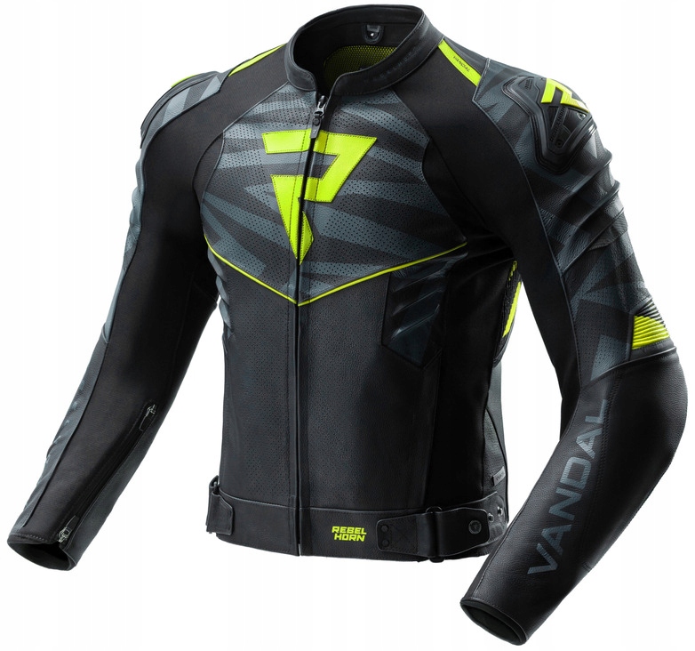 Rebelhorn Vandal II Fluo Yellow Kožená Motocyklová Bunda 56 Pánska