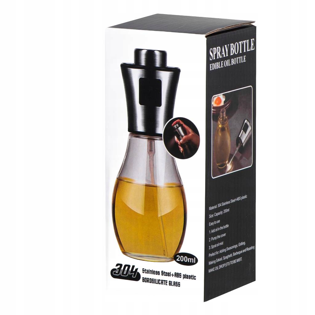 Spryskiwacz w Sprayu Rozpylacz Butelka do Oleju Oliwy Dozownik Duży 200 ml Długość (cm) 16.5