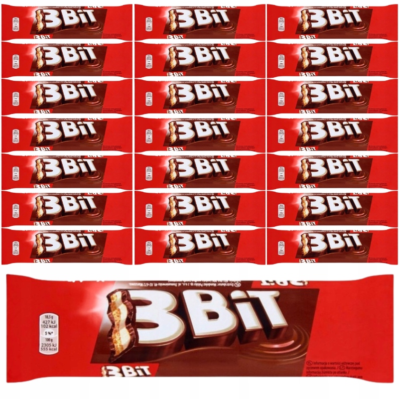 Levně 3Bit Tyčinka v čokoládě s mléčnou náplní a sušenkou 46 g x 20 ks