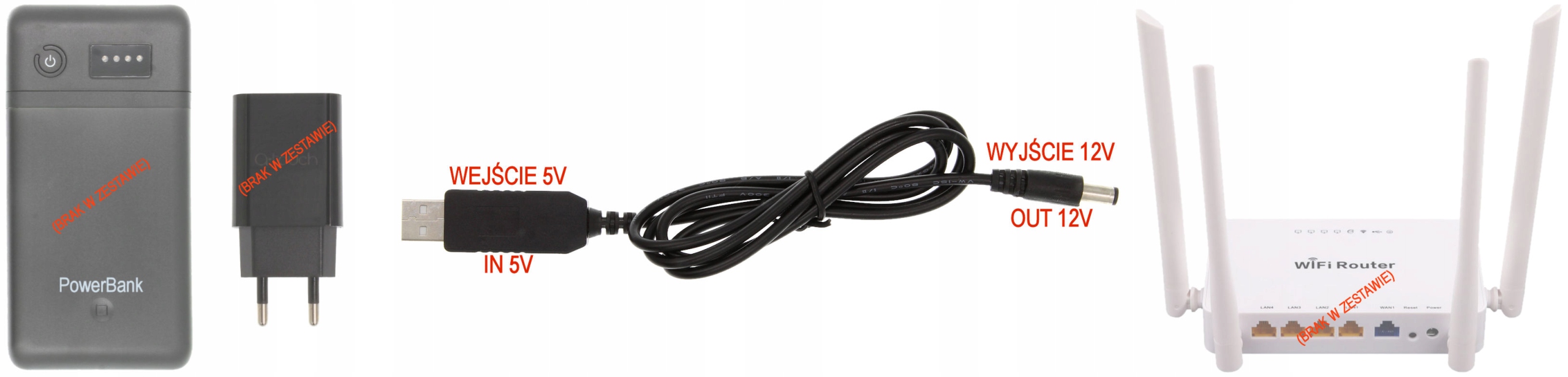 Kabel Przetwornica USB Wtyczka DC 2.1x5.5mm 5V-12V - Sklep, Opinie, Cena w