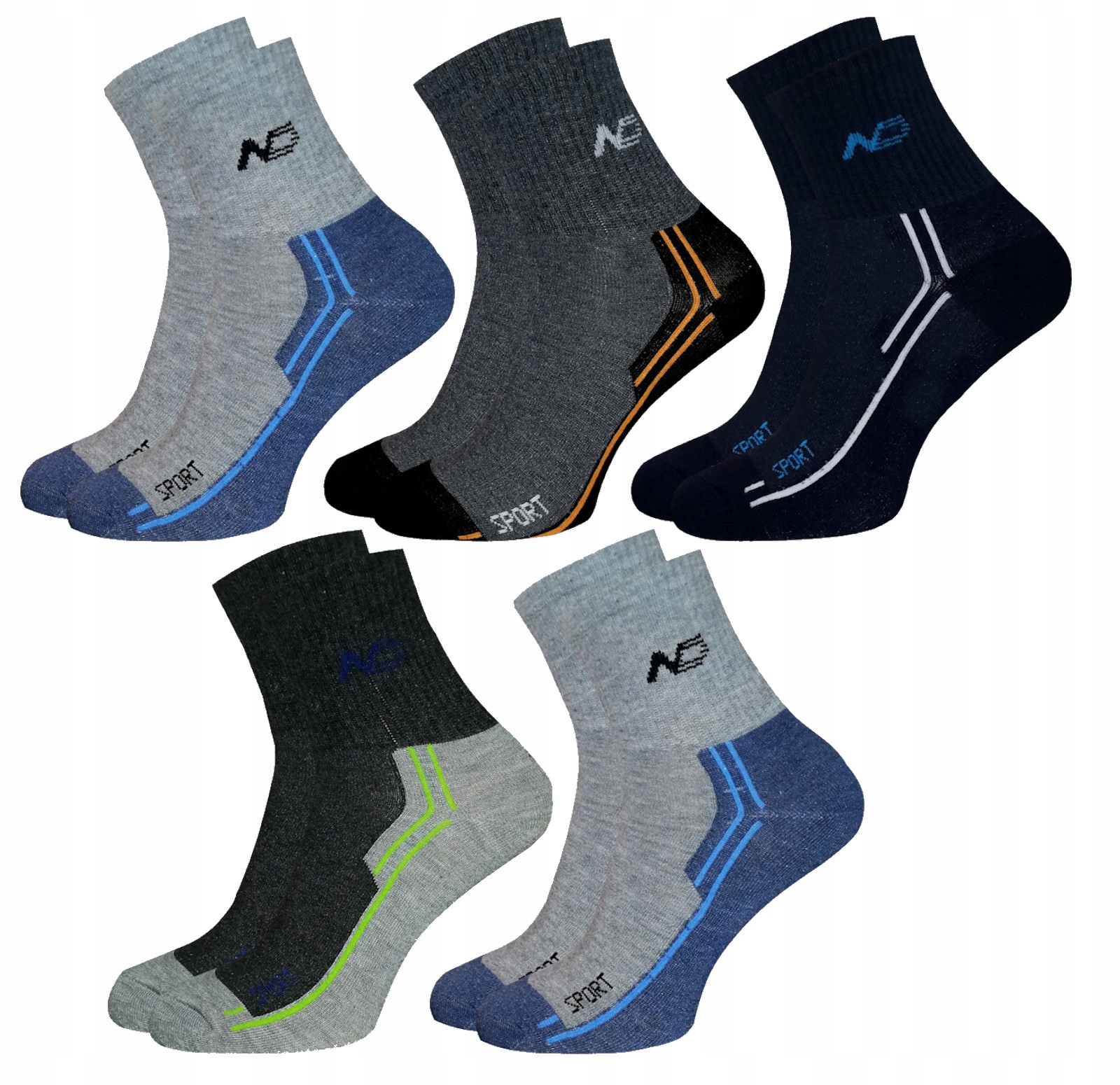 

5x Skarpetki męskie Skarpety 40-43 bawełniane New