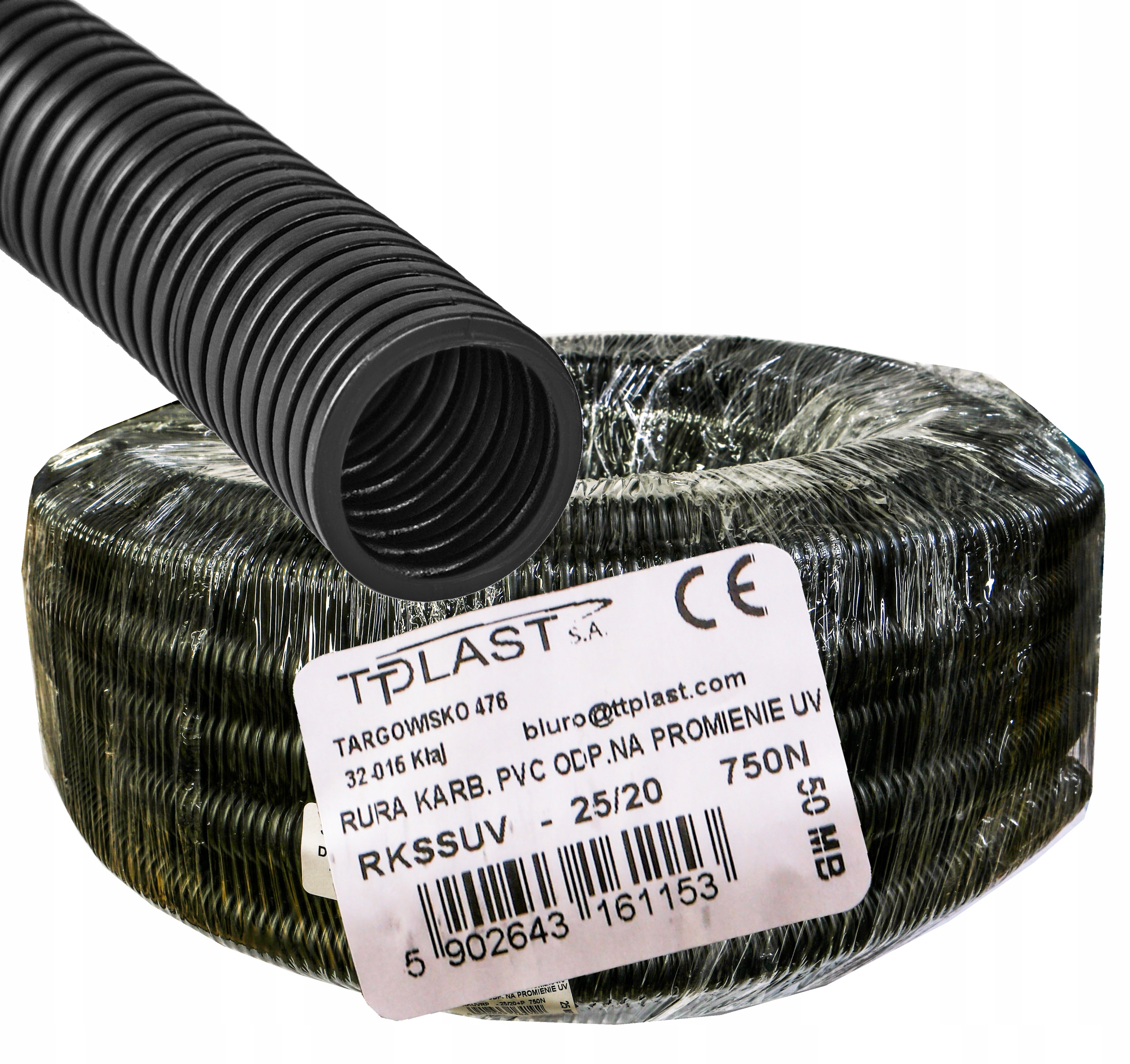 50 m Vrúbkovaná rúrka odolná voči Uv žiareniu, vonkajšia 25/20