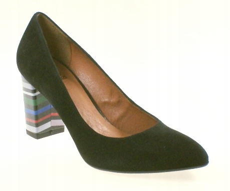 Fabio Fabrizi 734/1 Černé Semišové Lodičky Vel .40