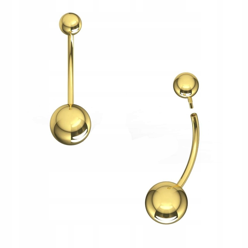 Zlatý piercing do pupíku 585 módní žlutý zlatý piercing 14 Kt