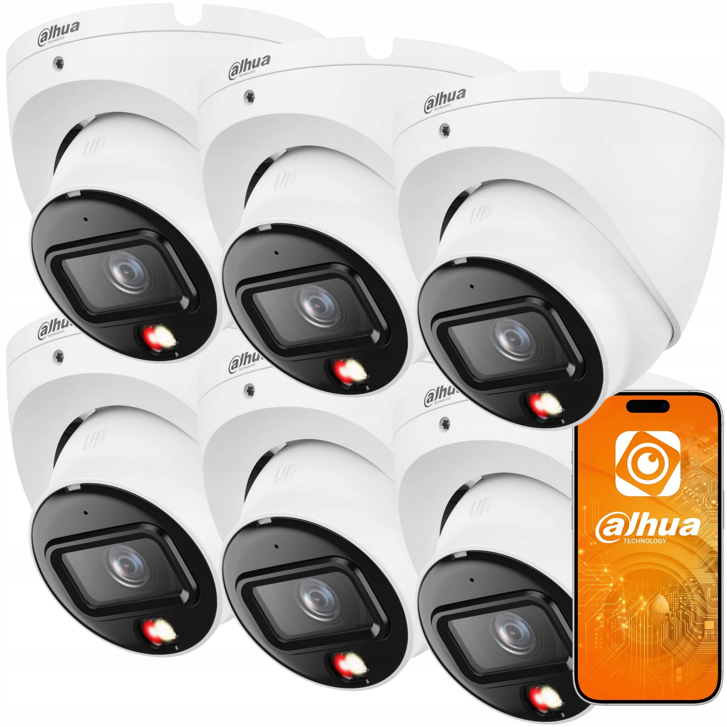 Kamera 6x IPC-HDW1839T-A-IL-0280B-S6 8MPX IR30M Detekcja Dwdr IP67 Dahua