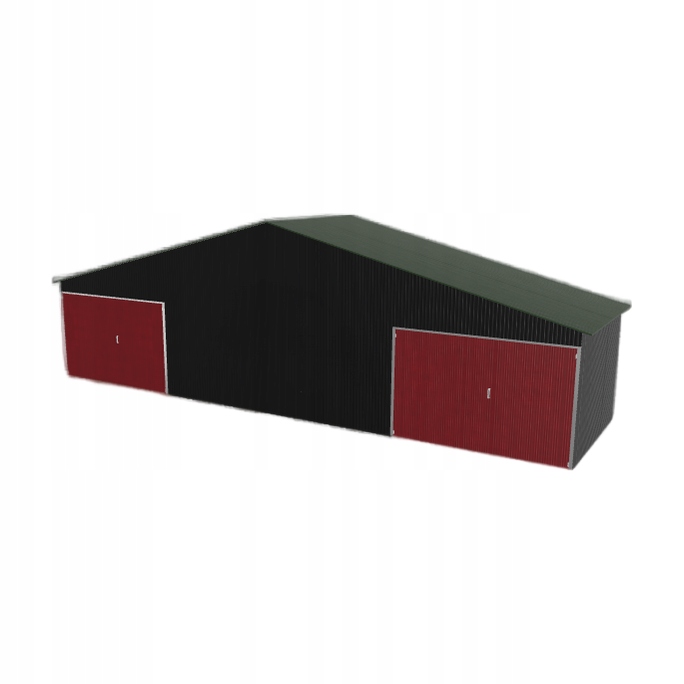 Plechová garáž 11x3 m dvoupolohová, dvoupolohová, černá