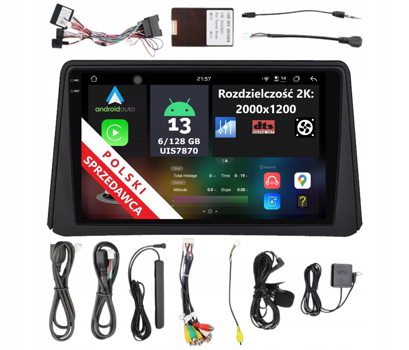 Rádio 2DIN Navigácia Android Opel Mokka A 6/128 Gb Dsp Dts 5.1 Carplay Lte