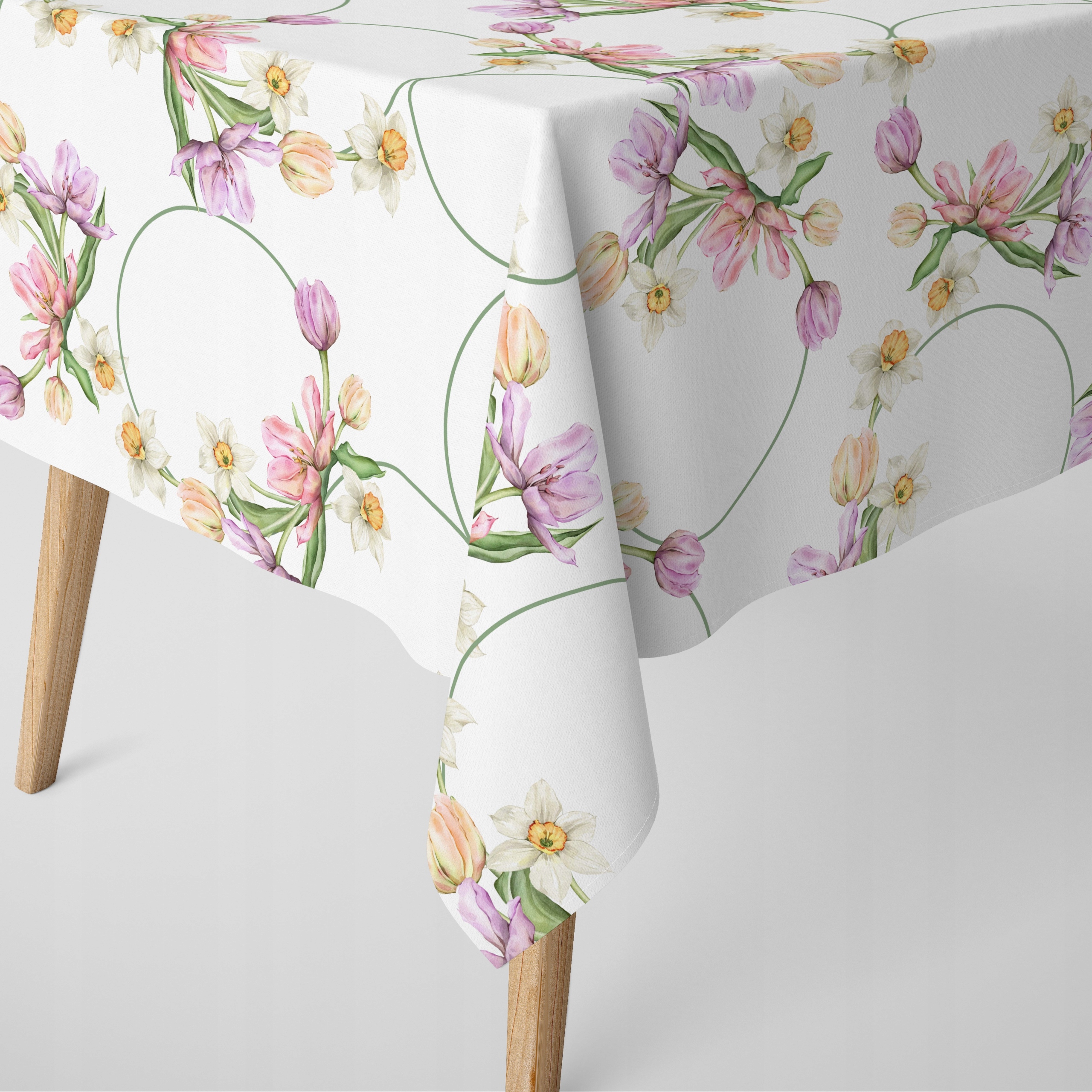 Ubrus Na Stůl Květiny Tulipány Narcisy 120 cm x 350 cm