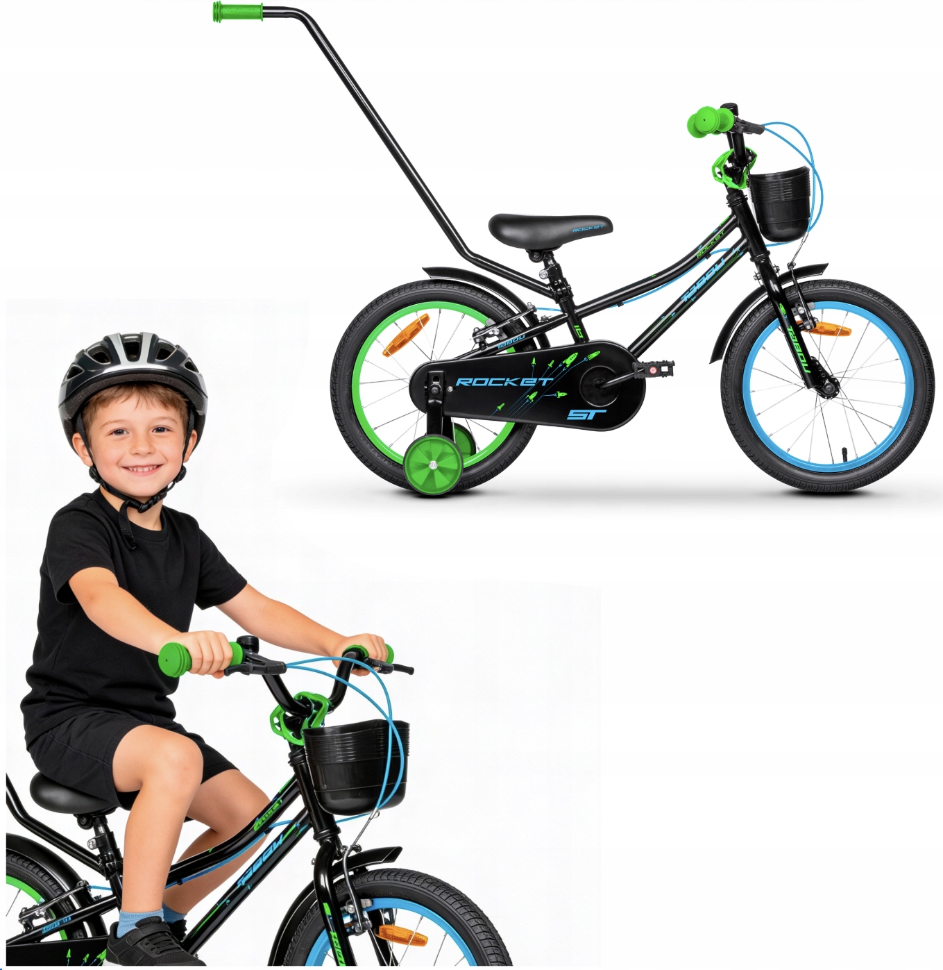 Rower Dziecięcy Rowerek 14 Cali Dla Dziecka Lekki Prowadnik Koła Boczne