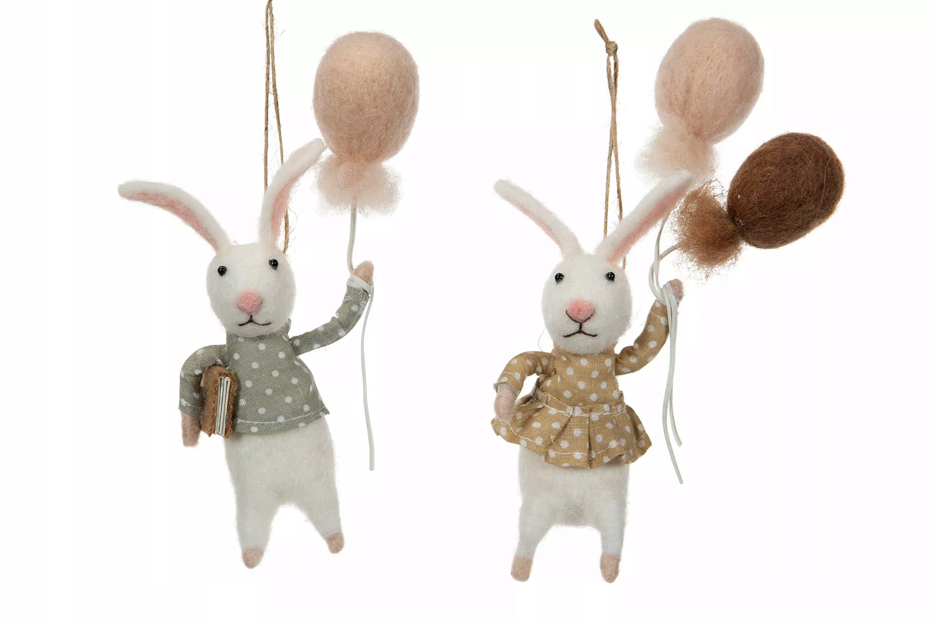 Velikonoční Přívěsek Zajíček z Tkaniny Dekorace Závěsná Ozdoba 2 ks