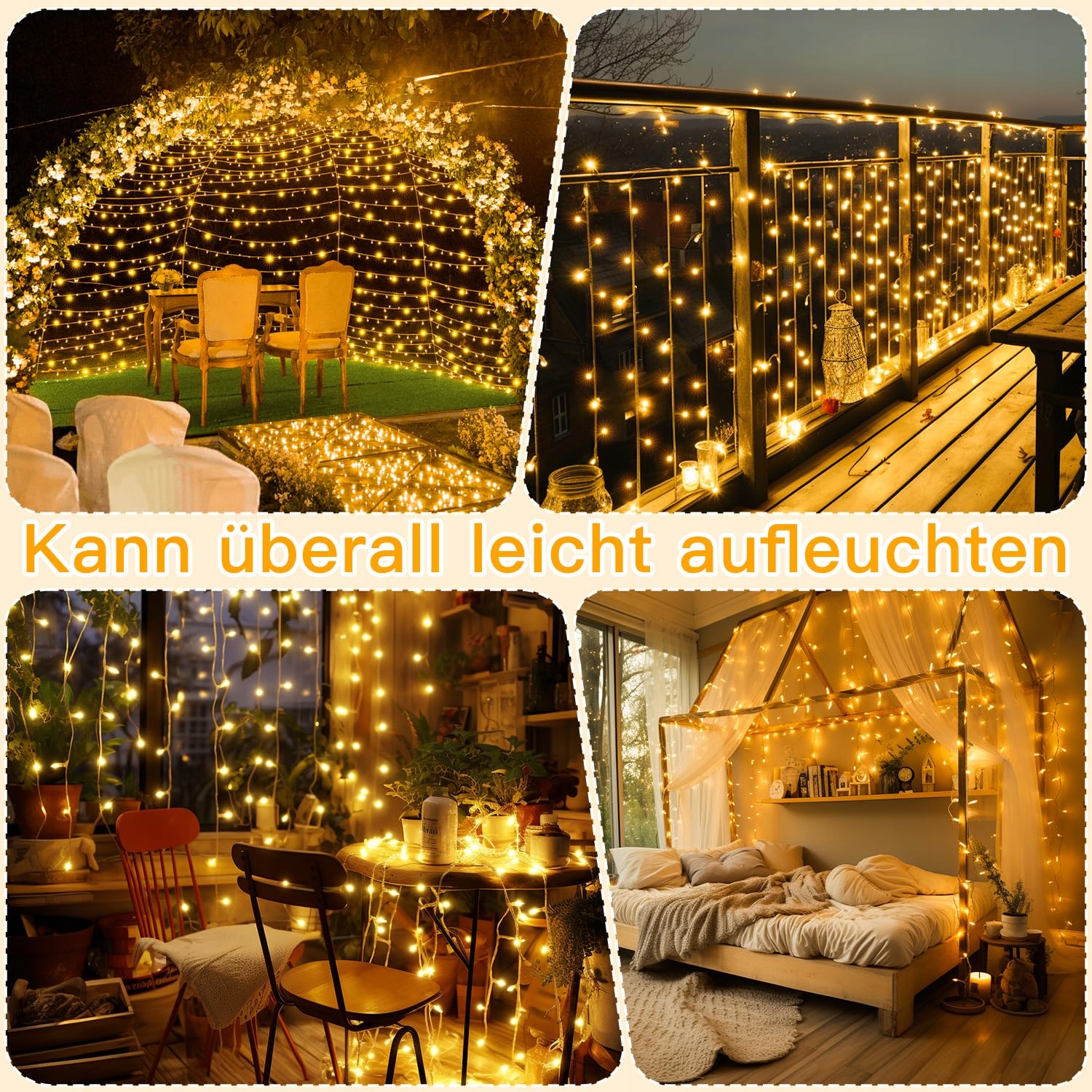 OLLNY Łańcuch Świetlny Lampki Świąteczne Wodoodporne 8 Trybów 10M 100 LED — miniatura 9