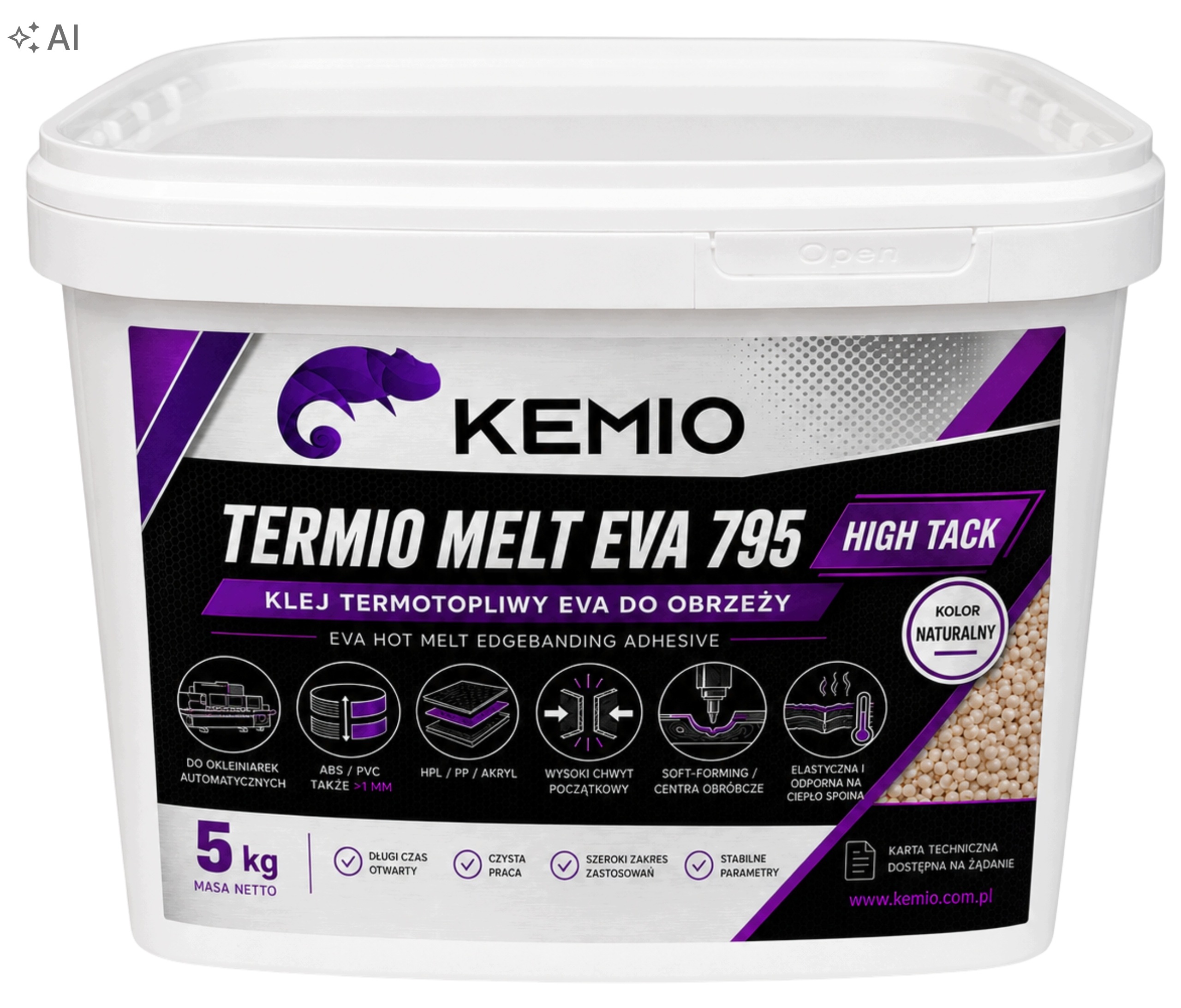 Silné Lepidlo Pro Olepovačku Abs Pvc Hp Akryl Kemio Termio Melt 795 5 Kg