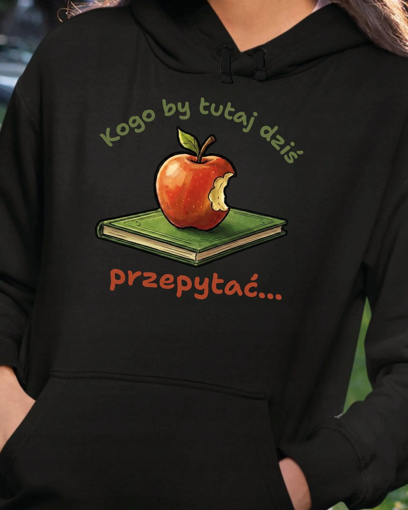 Mikina s kapucí Dárek pro učitele Vtipná Zeptat se Černá XL