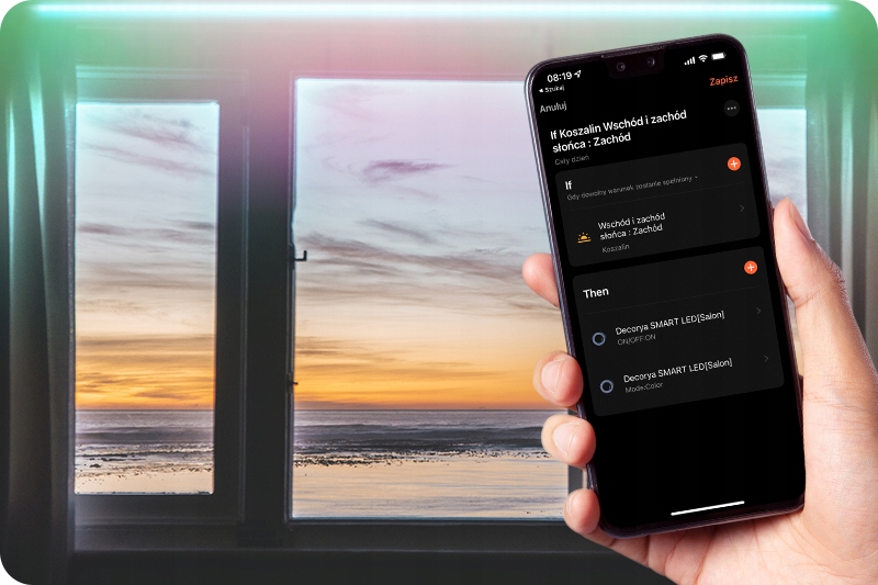 TAŚMA LEDOWA RGB 5M Z PILOTEM WIFI ZASILACZ LED Długość 5 m