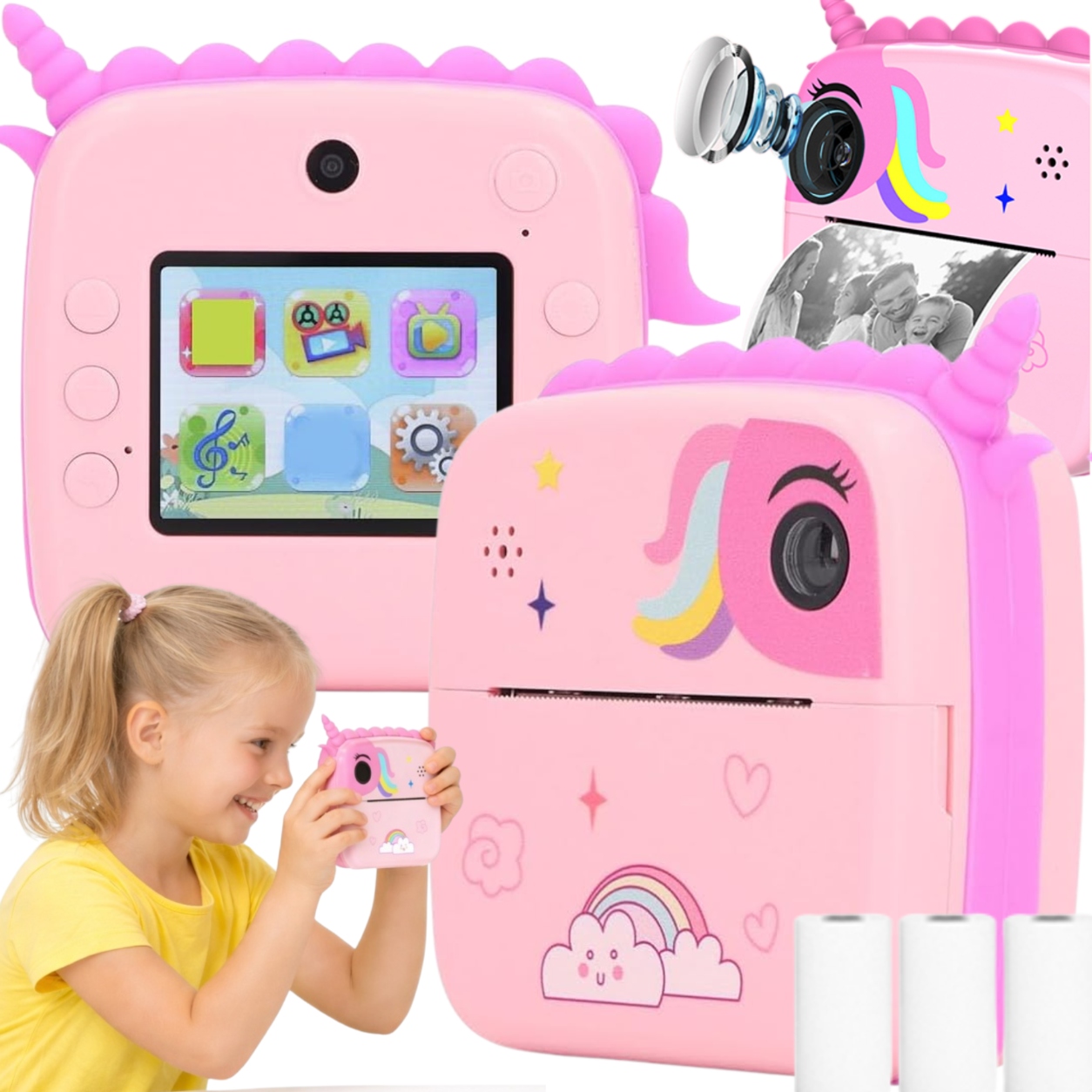 Vzdělávací fotoaparát pro děti Full Hd video Tiskárna Mini Okamžitá hra