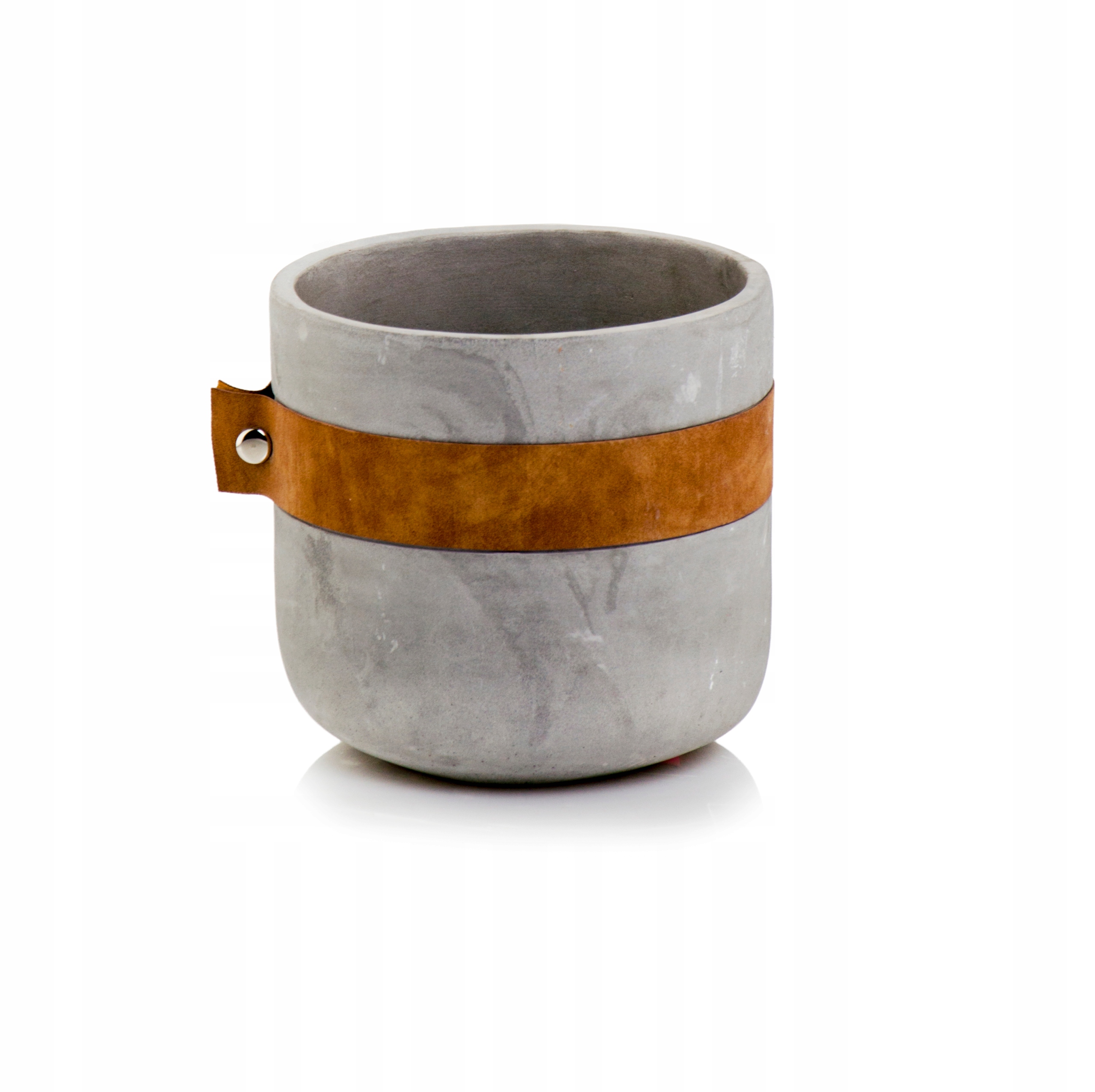 

Doniczka osłonka Ceramiczna Etno surowa z paskiem