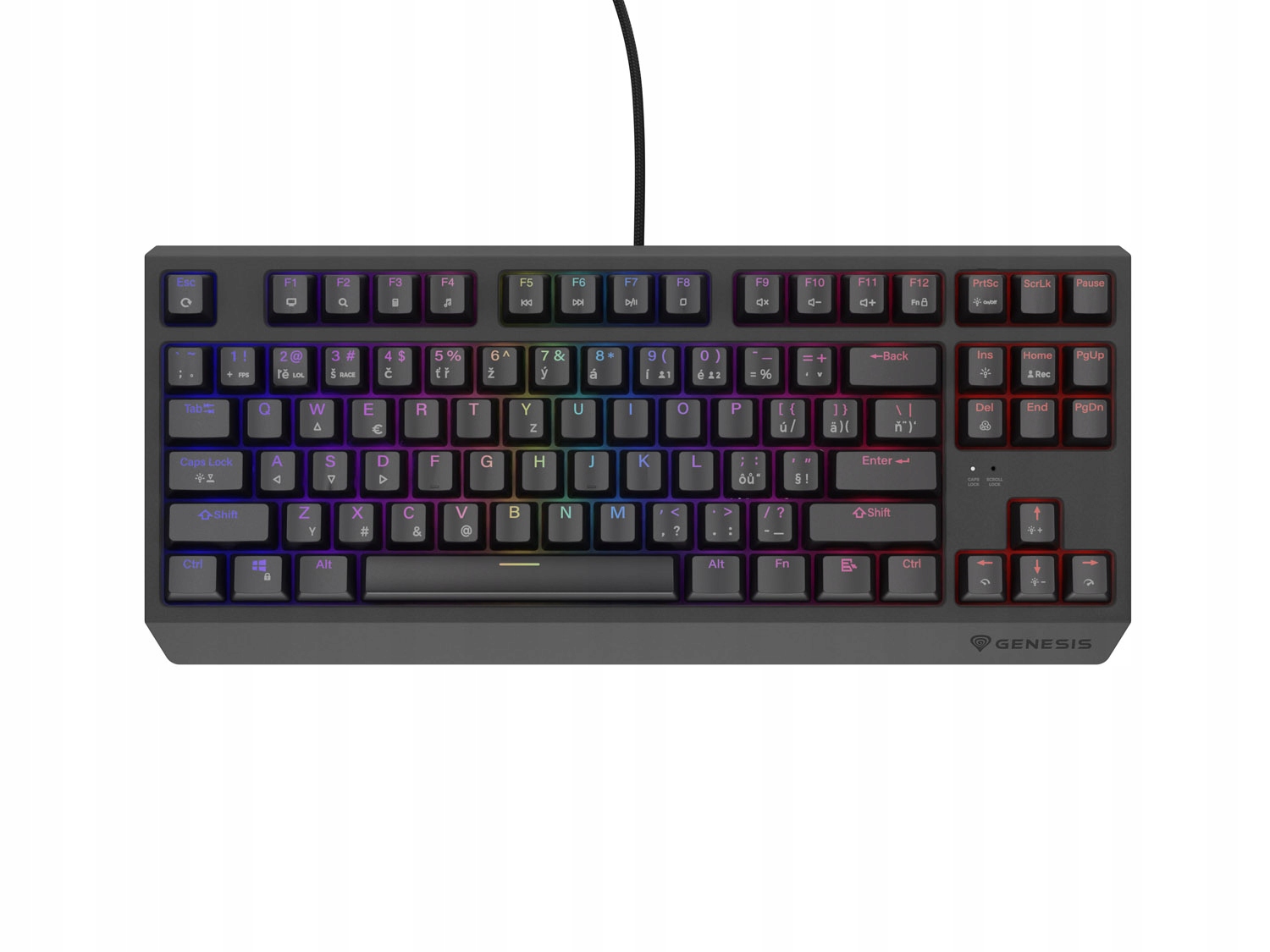 Herná Klávesnica Genesis Thor 230 Tkl Cz/sk Rgb Mechanická Outemu Red
