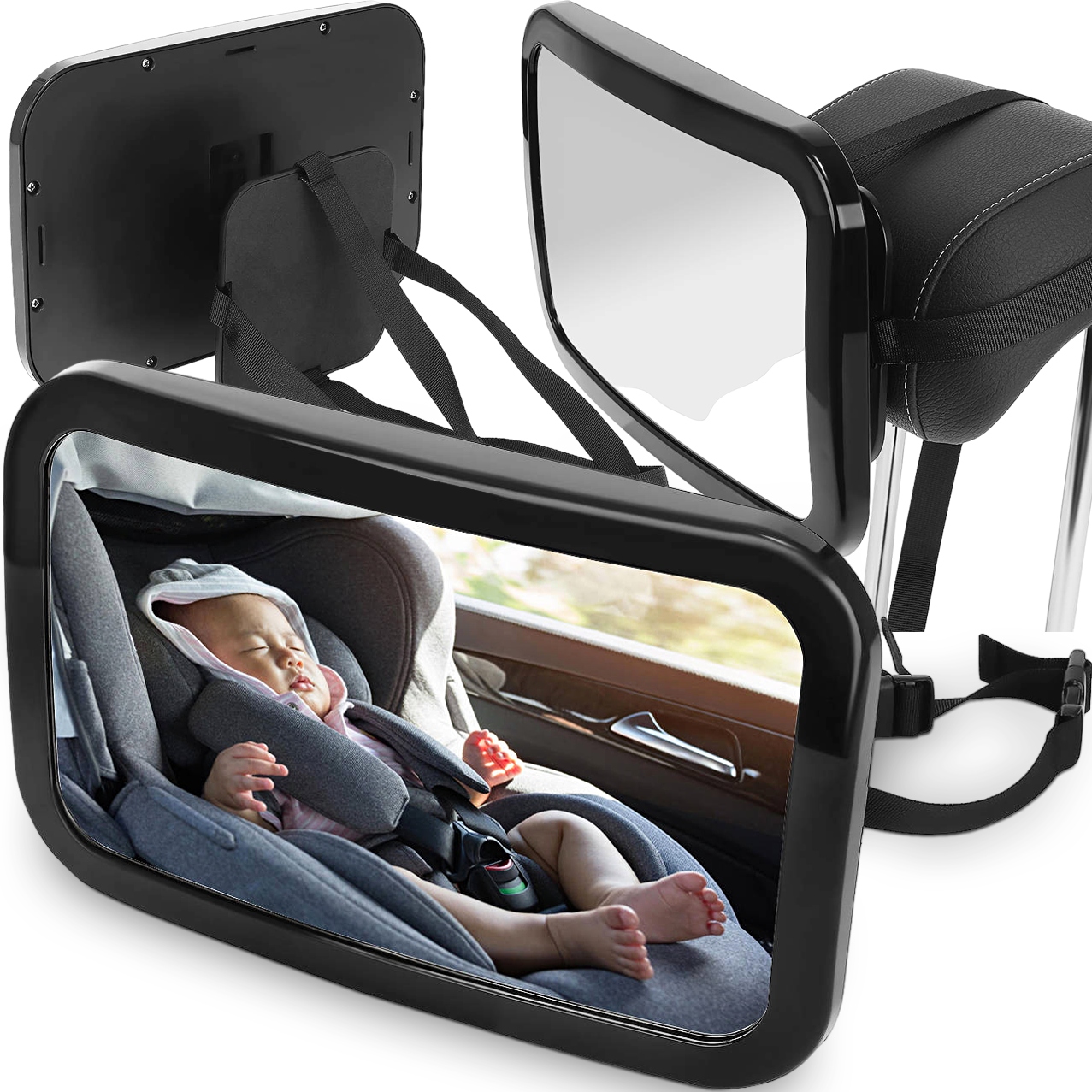DUŻE LUSTERKO DO OBSERWACJI DZIECKA W SAMOCHODZIE AUCIE W PODRÓŻY 360 Kod producenta 8928