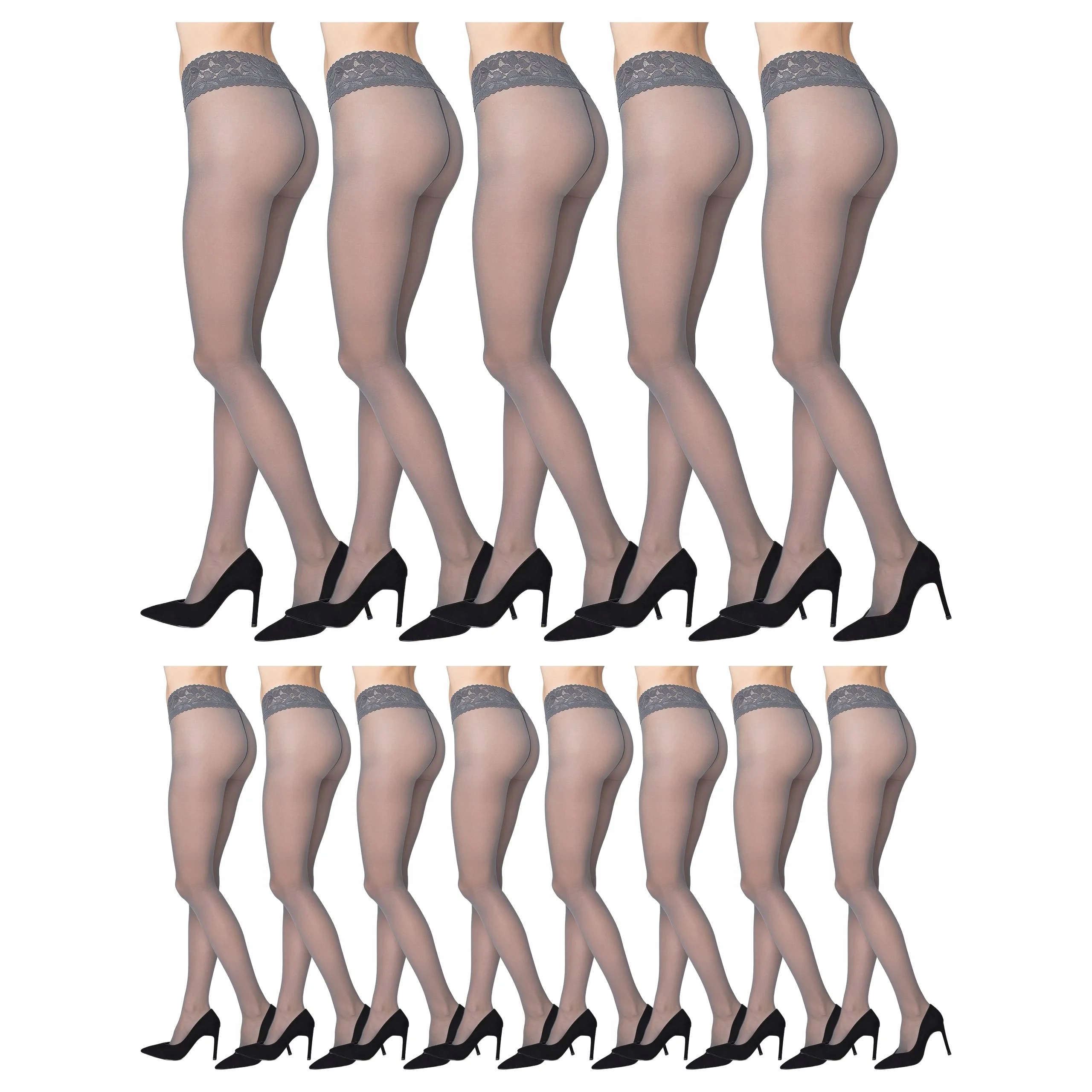 13 x Punčocháče Erotic Vita Bassa 30 den Marilyn Grigio 4-L