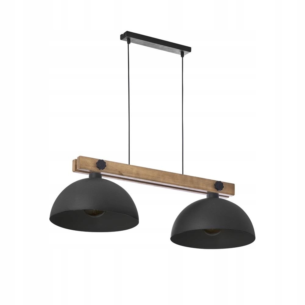 Kovová čierna závesná lampa do jedálne, drevo Oslo 1706 Tk Lighting