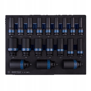 ZESTAW NASADEK UDAROWYCH 1/2 19 cz. DŁUGIE 6-KĄT,