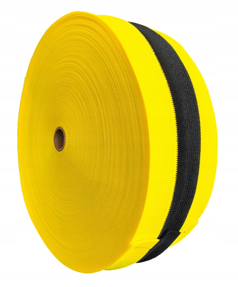 Výstražná Látková Páska Hrubě Tkaná textilní LDC žluto černá 100 m