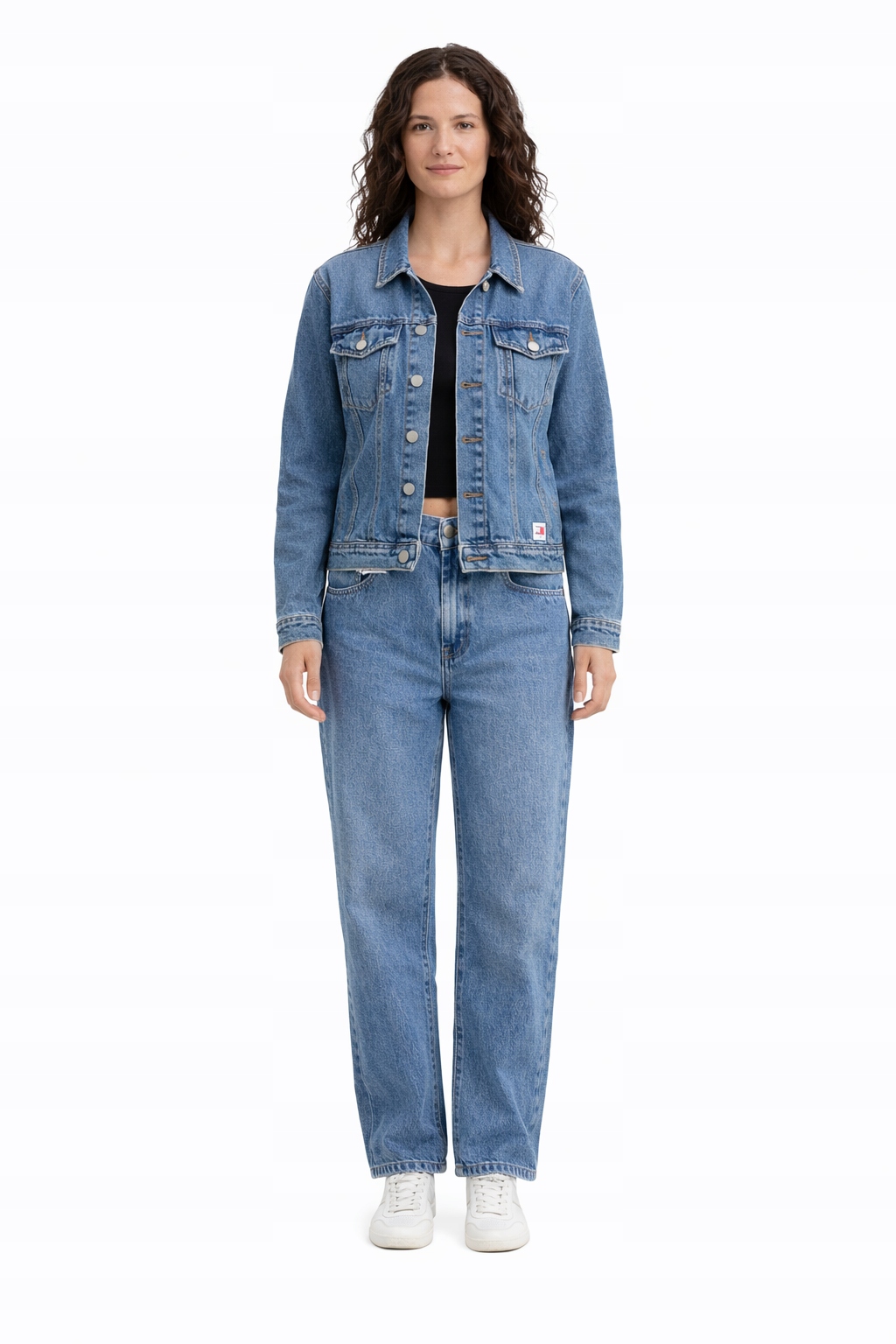 Tommy Jeans Krátká Klasická Dámská Džínová Bunda Se Zapínáním Na Zip, Velikost I4C