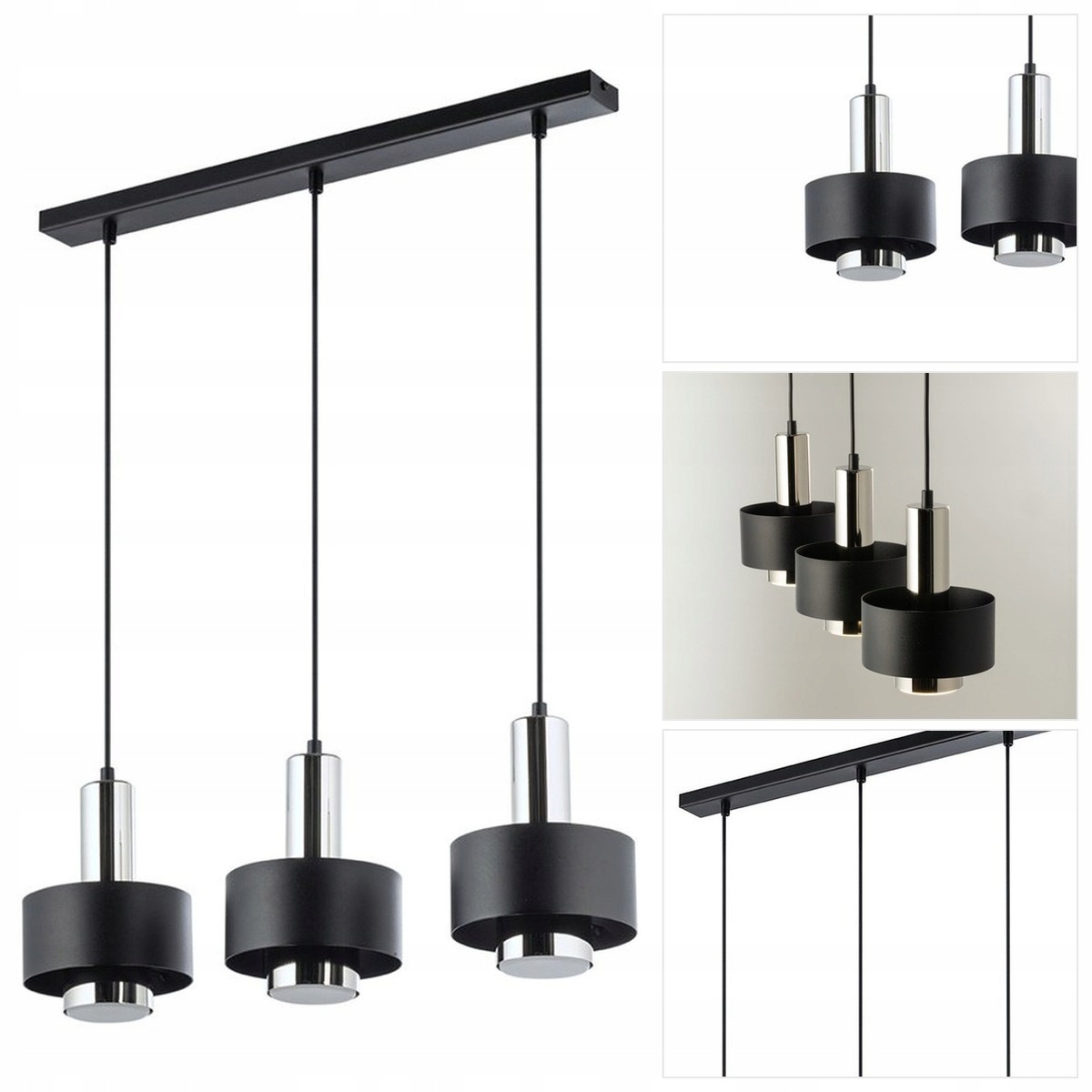 Černá závěsná lampa Rif Lux moderní nad barem v kuchyni Sigma Lighting