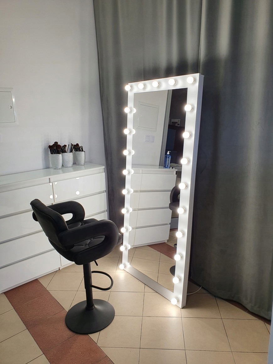 Zrcadlo White III 180x80 stojící make-up make-up hollywood