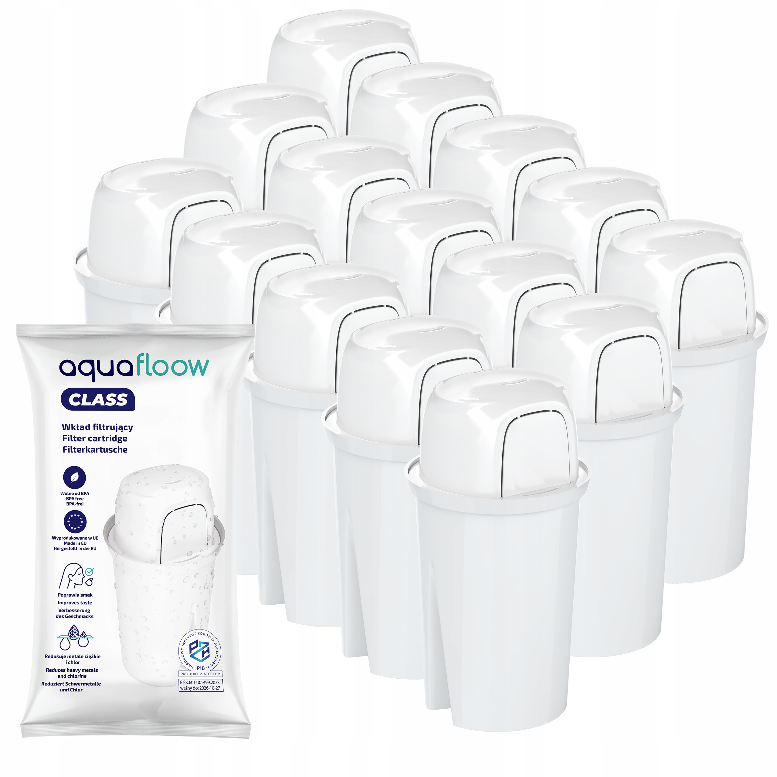 Filtry Aquafloow do dzbanek filtrujący szklany Wessper D2 Borosilicate 15x