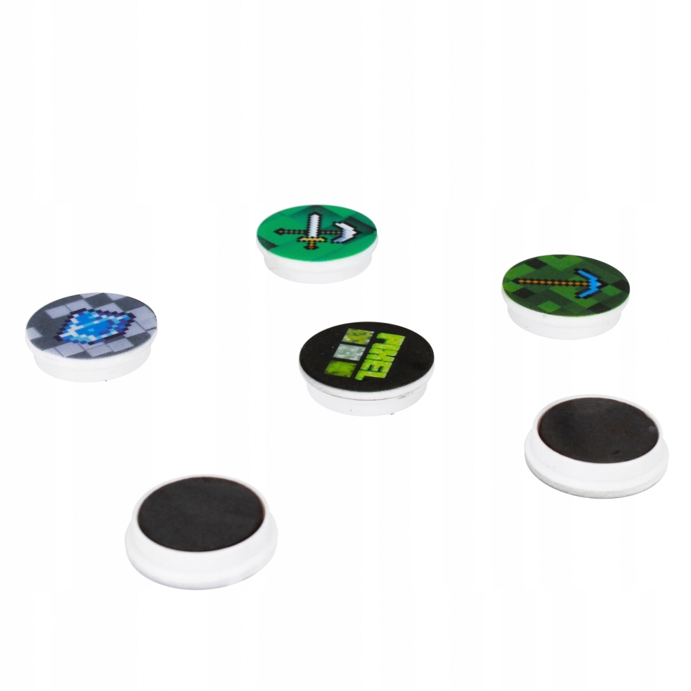 MAGNESY KOLOROWE PLASTIKOWA OBUDOWA PIXEL PIKSLE 30 mm 6 sztuk STARPAK Kolor dominujący wielokolorowy