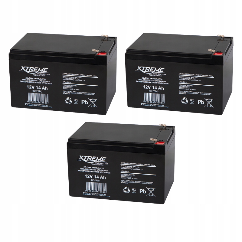 3x Akumulátor Agm 12V 14Ah Xtreme (výměr 10Ah 12Ah 15Ah) autíčko Ups kolo