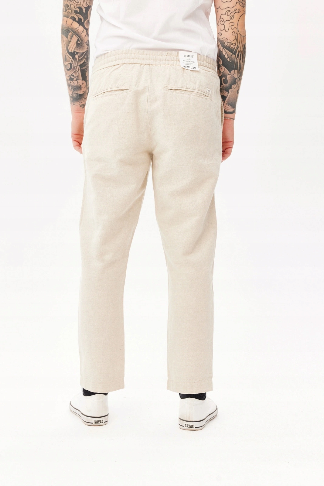 Pánské zúžené kalhoty Mustang Milano Linen Jogger 1015156-2013 32/34