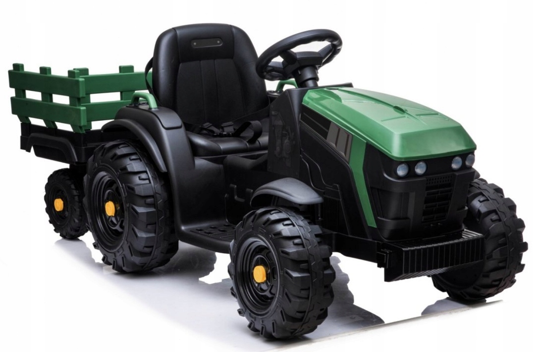 Traktor na akumulator dla dzieci zielony przyczepka pilot