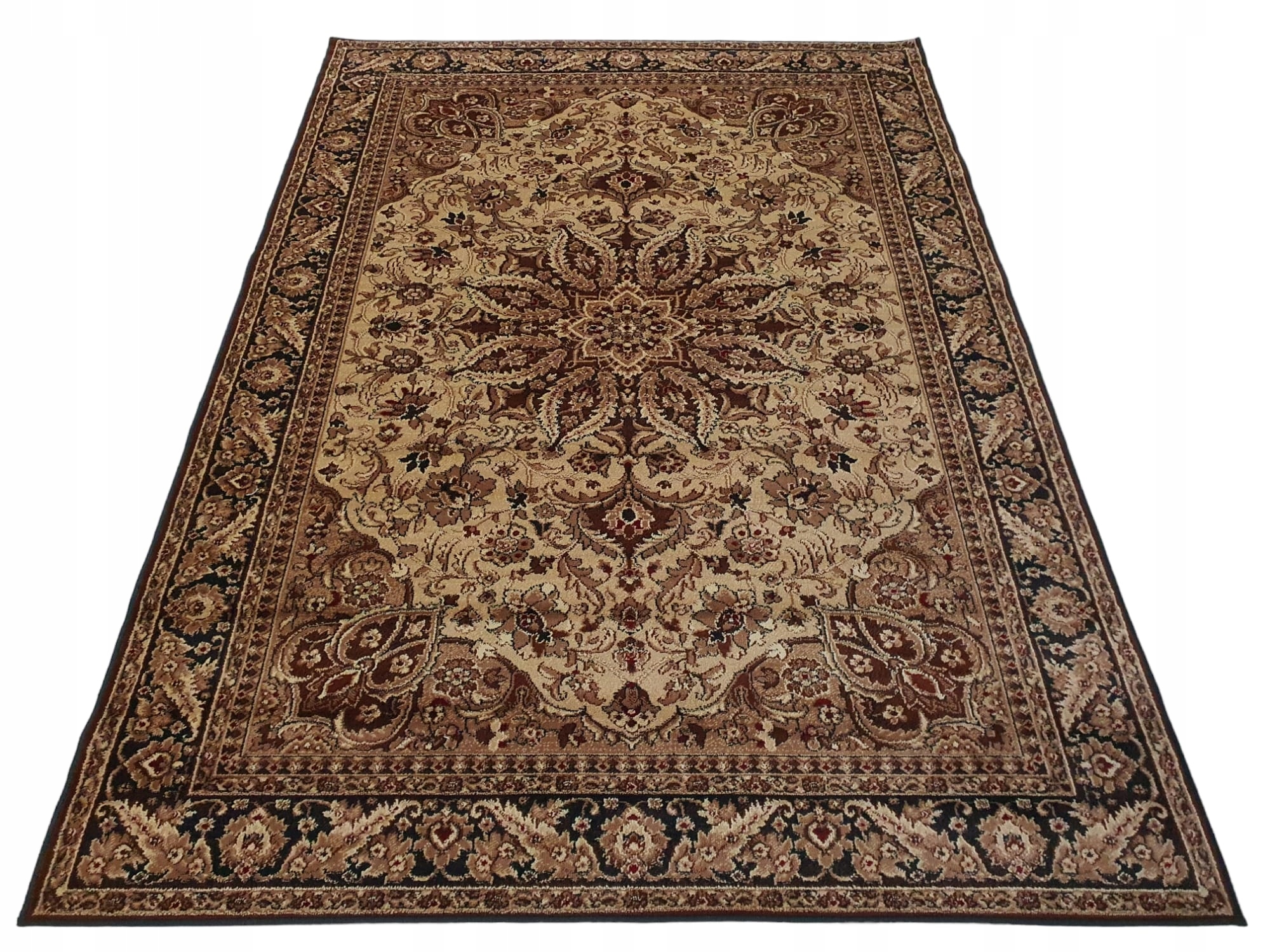 Dywan Topaz 230x340 Standard beżowy beż klasyczny rozeta ramka brązowy