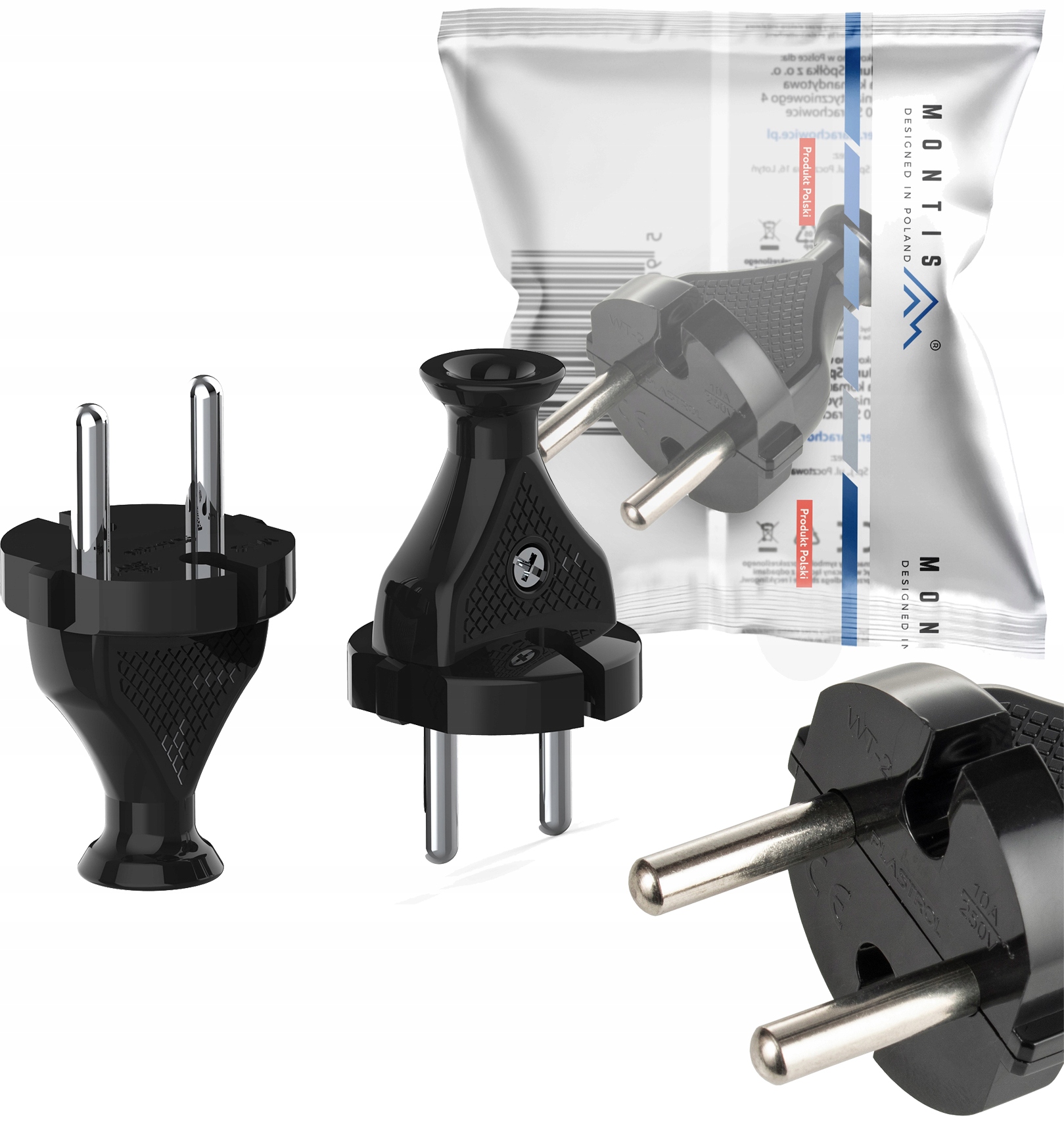 WTYCZKA PROSTA ROZBIERALNA CZARNA WT-2 10A IP20 MT019-C MONTIS
