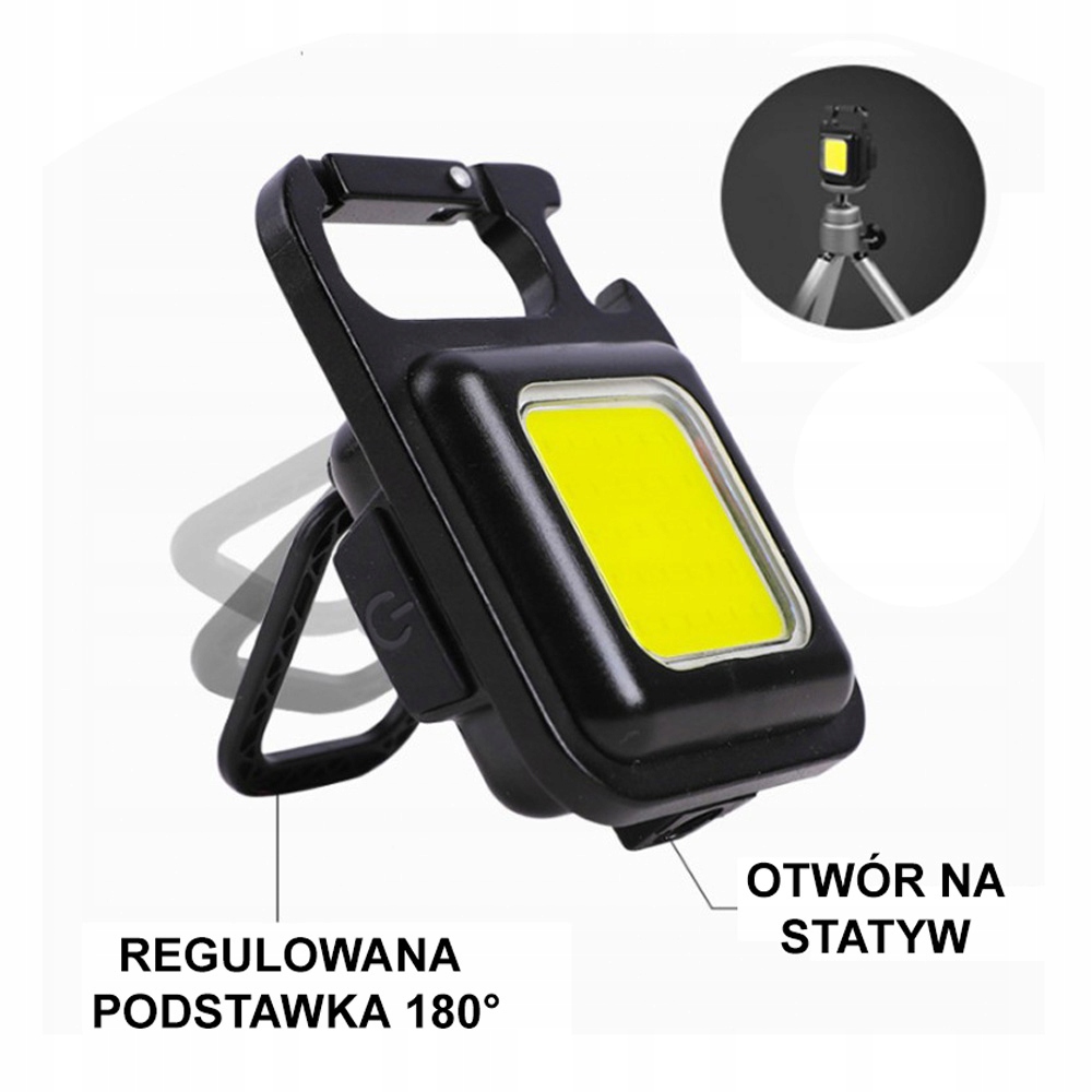LAMPKA LED COB BRELOK OTWIERACZ MAGNES USB ALUM. Kod producenta 1383