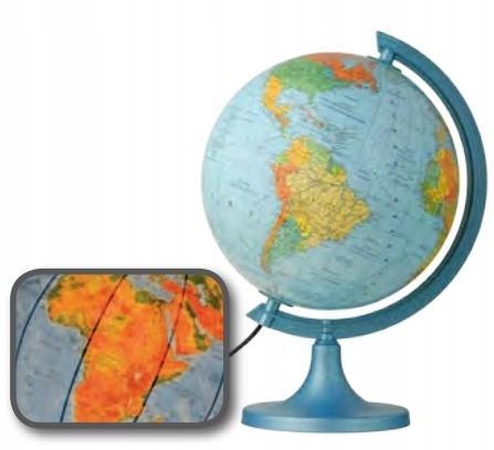 GLOBUS POLITYCZNO-FIZYCZNY PODŚWIETLANY 25 CM