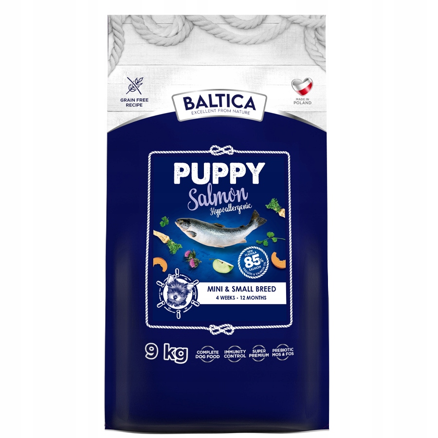 Levně Baltica Puppy Xs/s 9 kg Hypoalergenní suché Krmivo s lososem pro štěňata