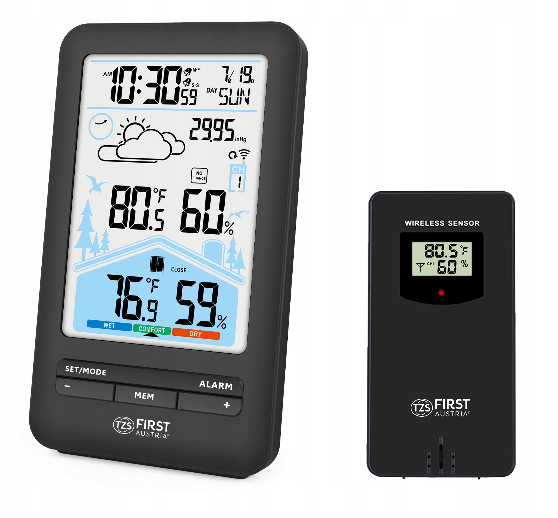 

Bezprzewodowa stacja pogody Zegar Higrometr