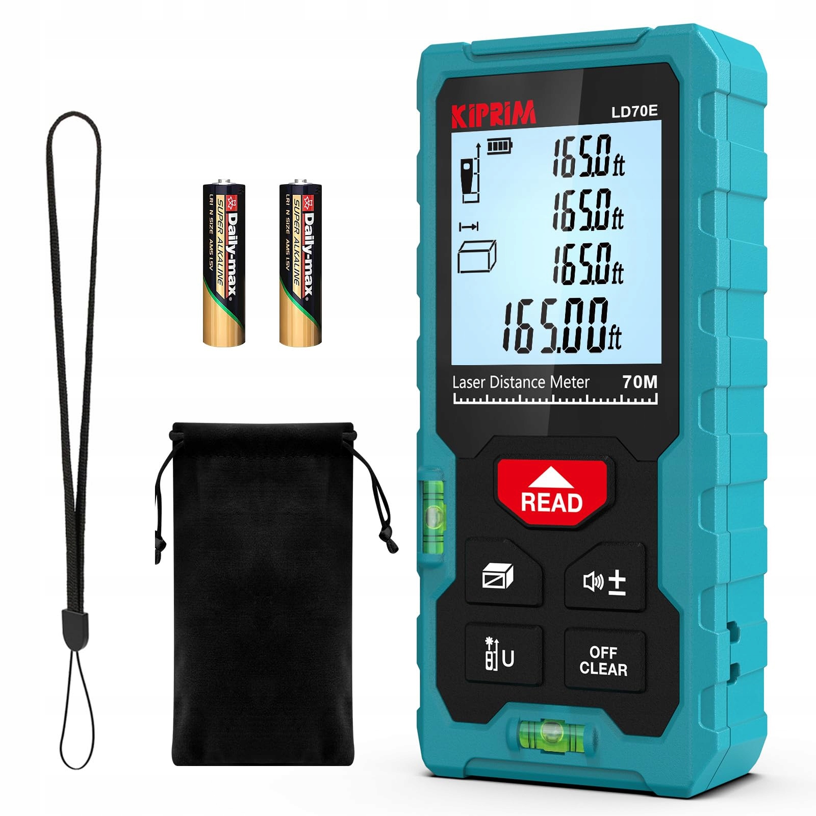 KIPRIM Laserowy Dalmierz 70m Wysoka Dokładność LCD ft/m/in Kompaktowy — miniatura 3