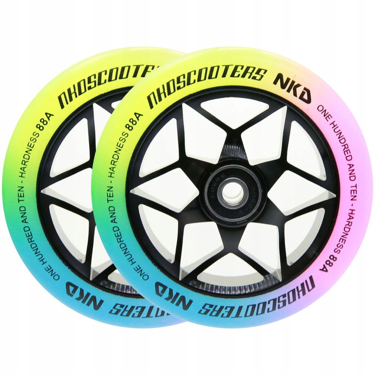 Kola pro koloběžku Nkd Goat Stunt Scooter Wheels Černo-duhová 110 mm