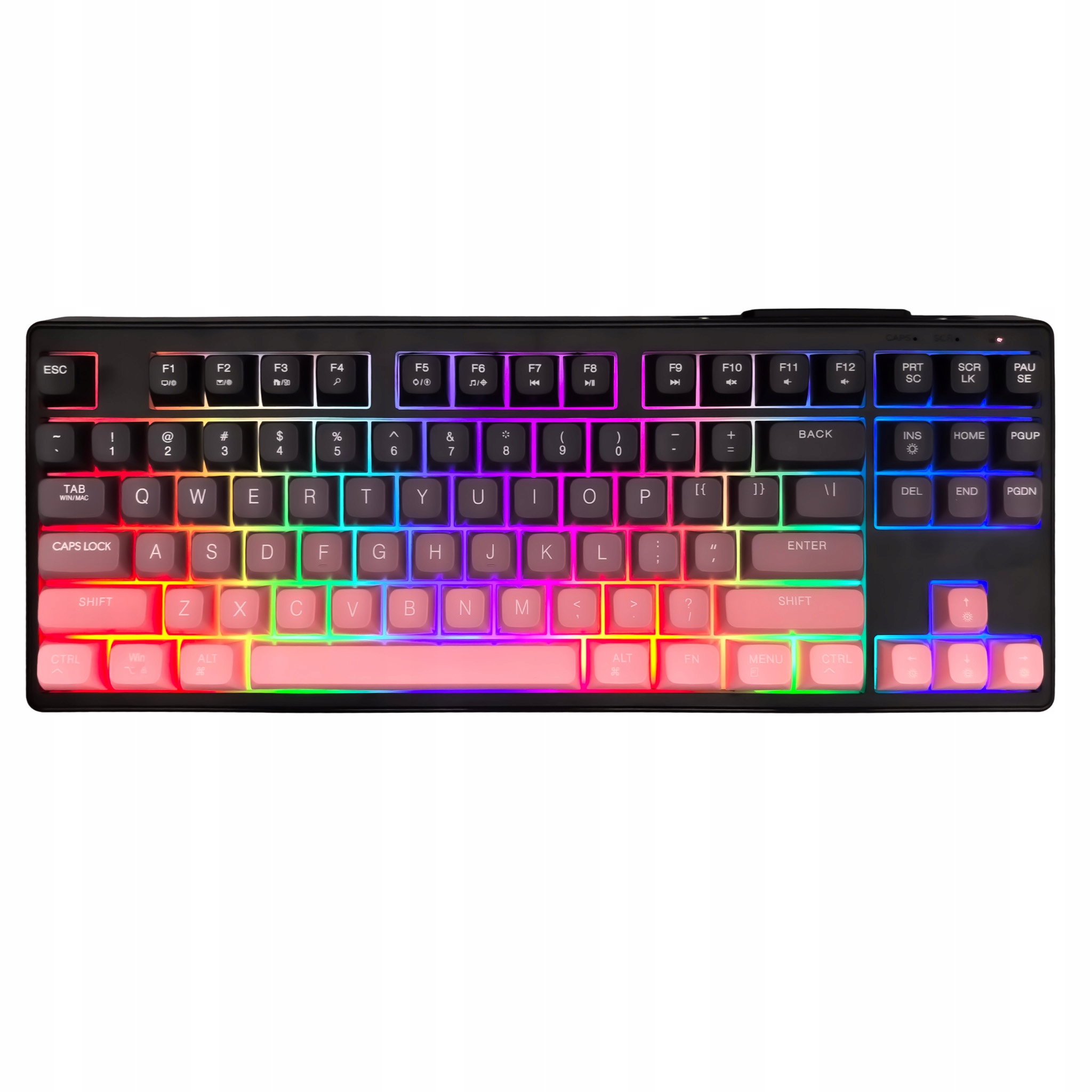 Bezdrátová podsvícená klávesnice FreeWolf s nabíjením přes Usb-c Bluetooth 2.4