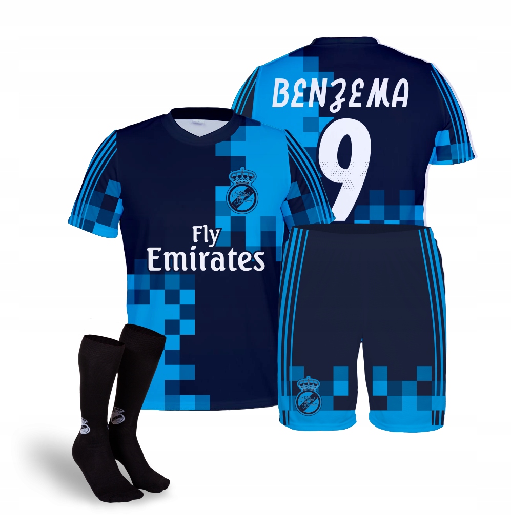 

Benzema Madryt strój Tren komplet + getry r. 146