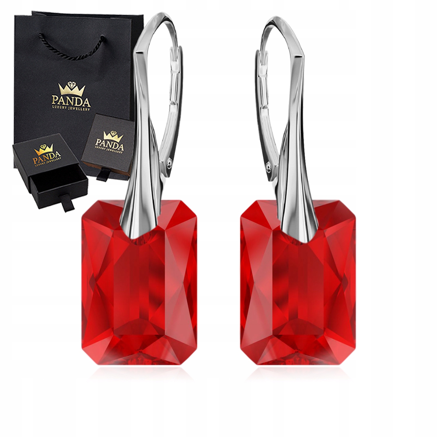 Stříbrné Náušnice 925 Krystaly Dárek pro manželku maminky Dívky Narozeniny