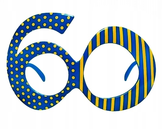 OKULARY URODZINOWE 60 LAT LICZBA 60 NIEBIESKI